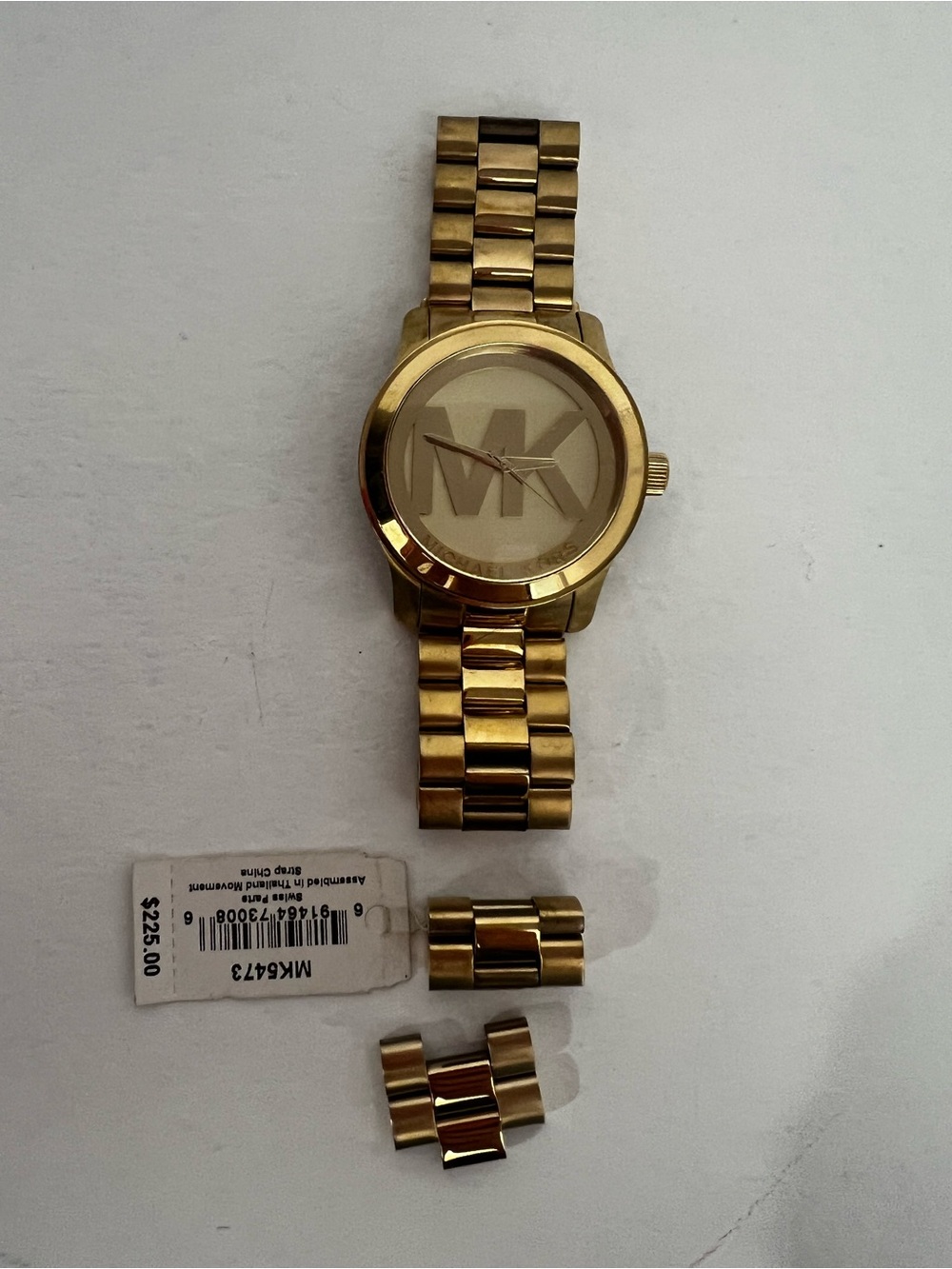 Michael Kors Gold-Tone MK Logo Bracelet Watch